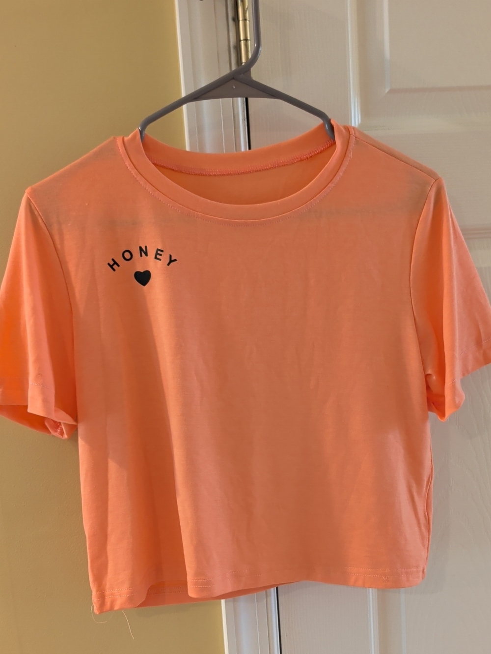 Honey Graphic Crop Tee - Peach